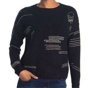 360 Cashmere Paxon Skull Cashmere Sweater in Black size S